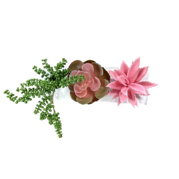 2pcs-ROOM ESSENTIALS Faux Succulents Artificial Plants Pink 3 pack - Picture 4 of 9